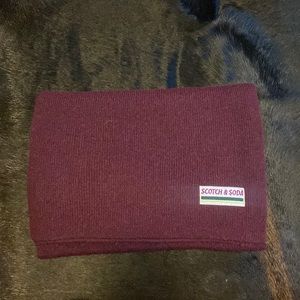 Scotch and Soda Wool Scarf Maroon colored